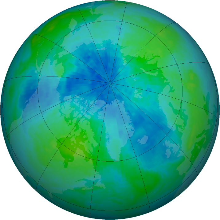 Arctic ozone map for 04 September 1993
